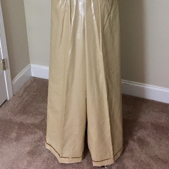 Gold High Waisted Palazzo Pants