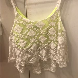 Cropped lace tank