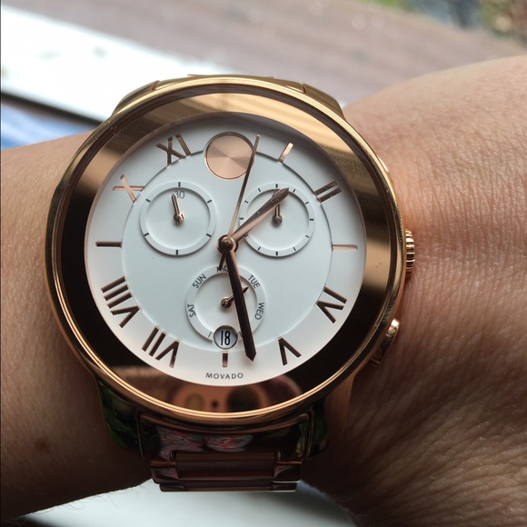 Movado women\'s rose gold watch worn 2 times