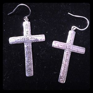 Sterling Silver Cross Earrings by Silpada Design