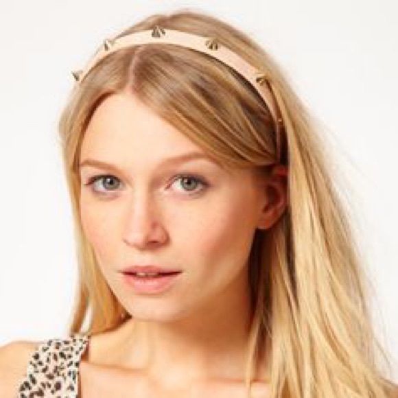 ASOS Pastel Pink Spike Leather Headband Aliceband
