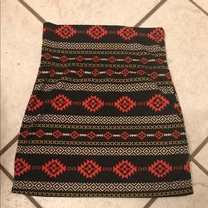 Tribal print mini skirt