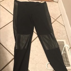 Faux leather/cloth leggings