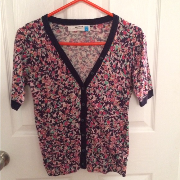 Sparrow Short Sleeve Button Down Cardigan Sweater