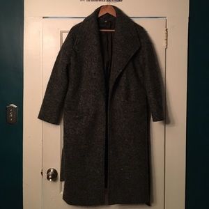 Grey marked belted coat
