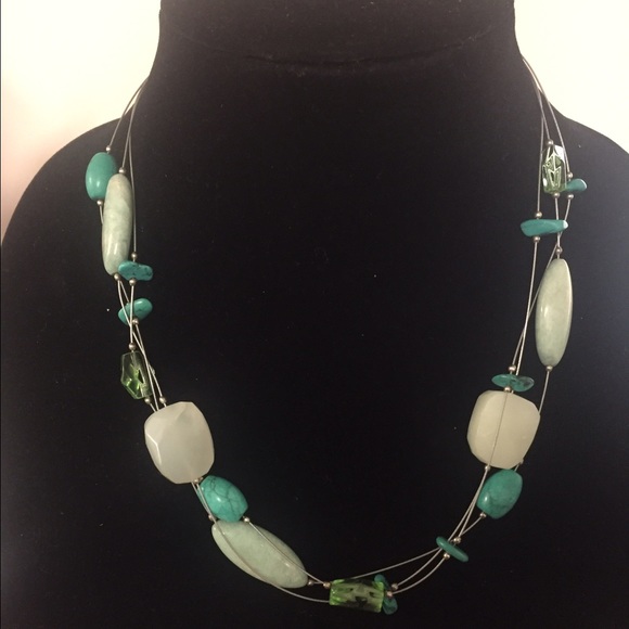 Silpada Amazonite & Howlite Floating Necklace. - Picture 1 of 2