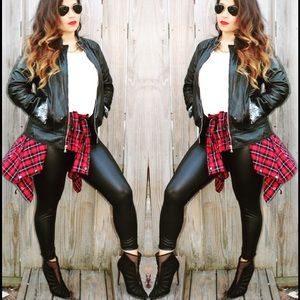 Black faux leggings