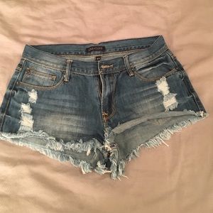 High waist mini shorts