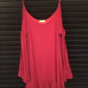 Red off the shoulder dress