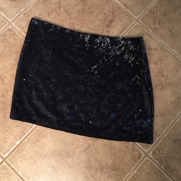 Midnight blue sequin mini skirt