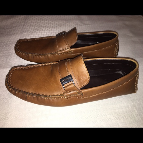 Men's Calvin Klein brown leather loafers