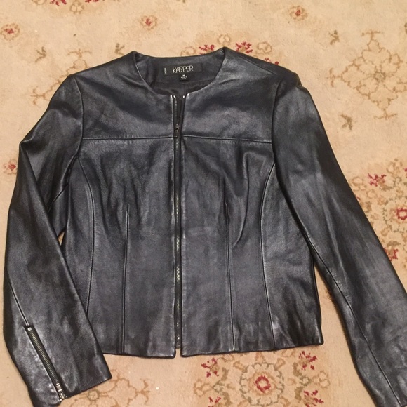 Kasper Jackets & Blazers - Kasper black leather jacket, medium