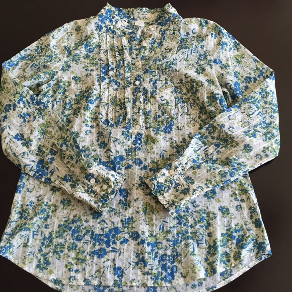 J Crew Flowered Tuxedo Shirt