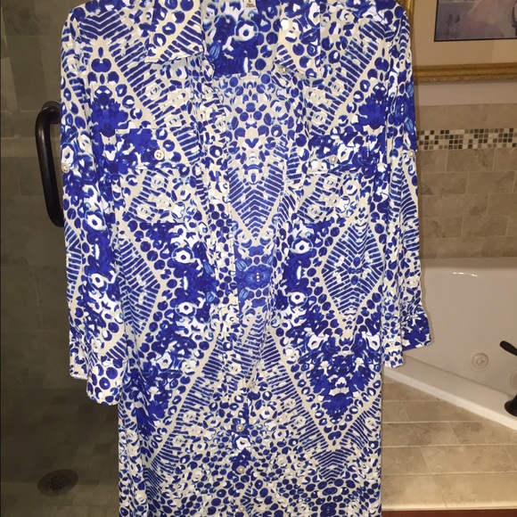 CABI FLORAL SHIRT DRESS