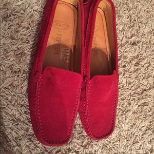 Tod's Ferrari Red Driving Shoes/Moccasins