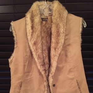 Fur and suede vest