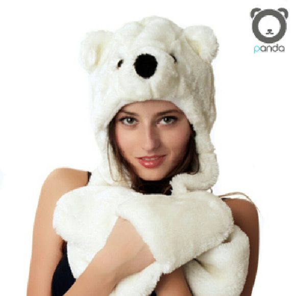 White/Bear warm hat - Picture 1 of 1
