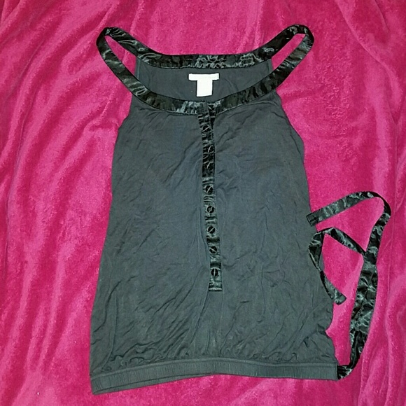 Black strappy blouse