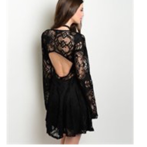 Black Lace Dress - Picture 2 of 3