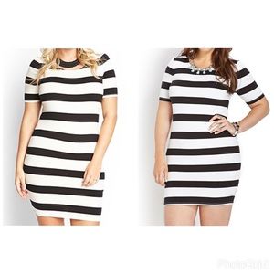 Black/White Stripe Body Con