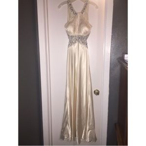 Betsy&Adam Embellished Charmeuse Gown