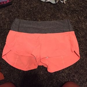 Coral colored Lululemon shorts