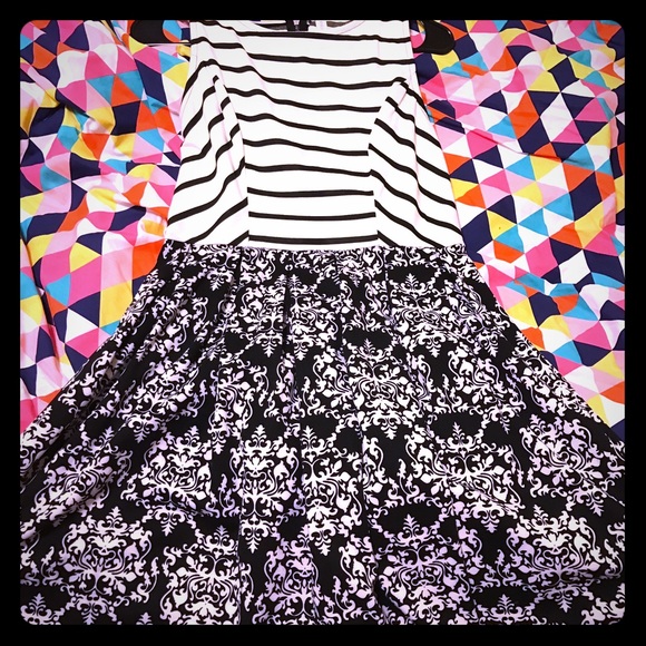White & Black Patterned Dress