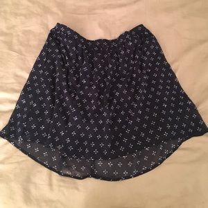 Flowy dark blue, print skirt