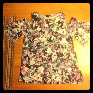 Floral Print Cold-Shoulder Top