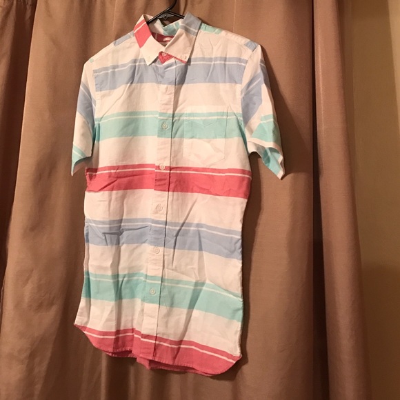 Slim-Fit Striped Short Sleeve Oxford