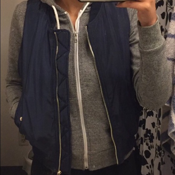 Navy blue bomber vest