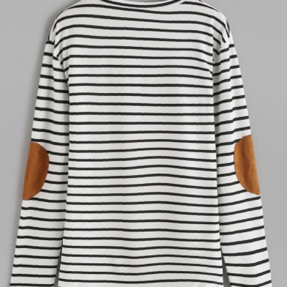 White & black elbow patched shirt-read description - Picture 2 of 3