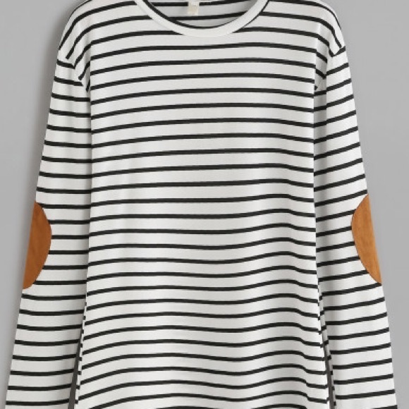 White & black elbow patched shirt-read description - Picture 3 of 3