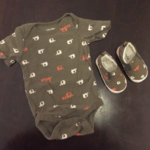 Baby Gap elephant onesie with matching shoes.