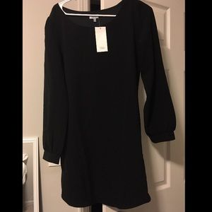 Black long sleeve shift dress from TOBI