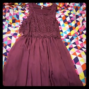 Maroon Lace Dress