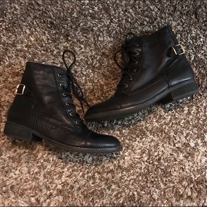 ALDO Gold Trimmed Black Boots