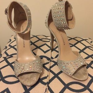 Chinese laundry sliver jewel studded heels
