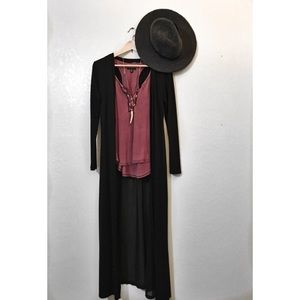 Black floor length Cardigan