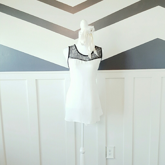 White and Black Lace Tank