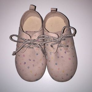 Zara pink printed oxfords