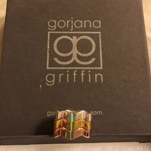 Gorjana Tri-color Stacking Chevron Rings