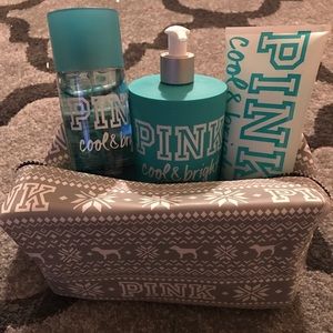 VS PINK travel tote w/ lotion, scrub & body spray