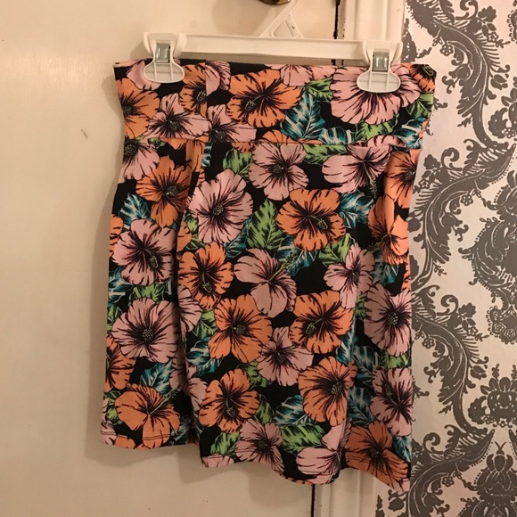 Tropical print skater skirt
