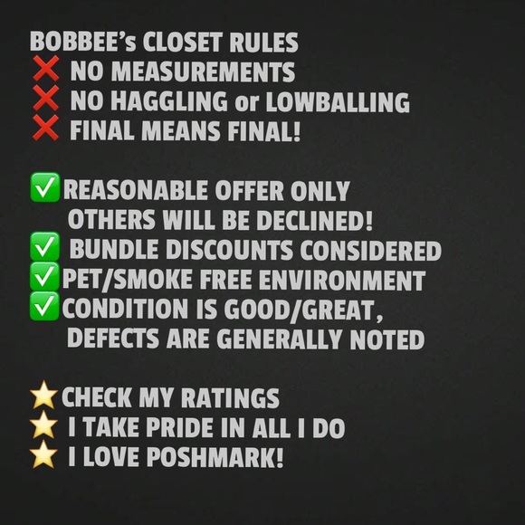 ⭐️✅❌ BOBBEE's CLOSET RULES