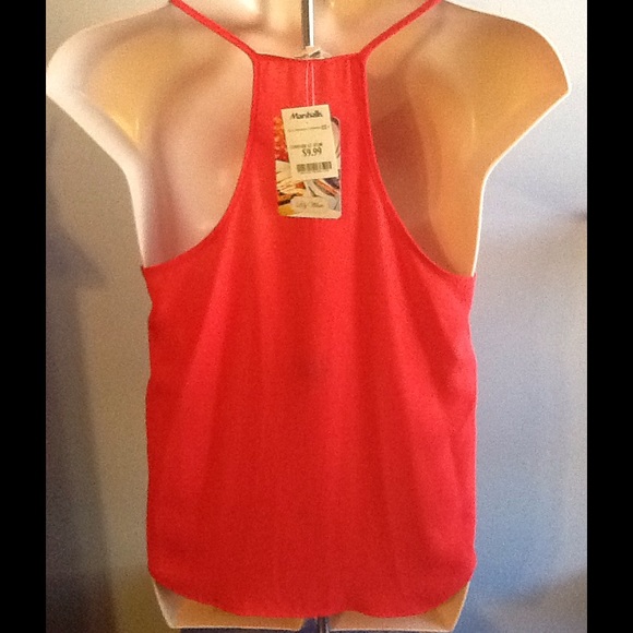 Tangerine Red Racerback Blouse - Picture 2 of 4