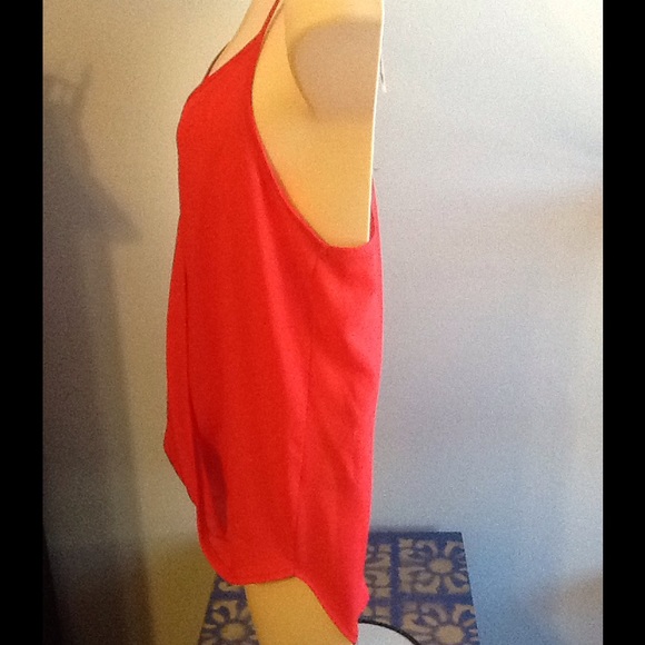 Tangerine Red Racerback Blouse - Picture 3 of 4