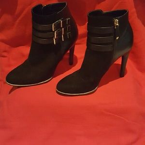 Black suede bootie
