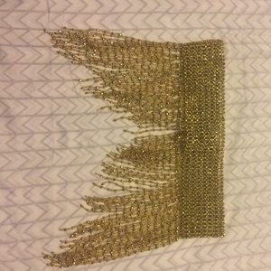 Gold rave beaded skirt