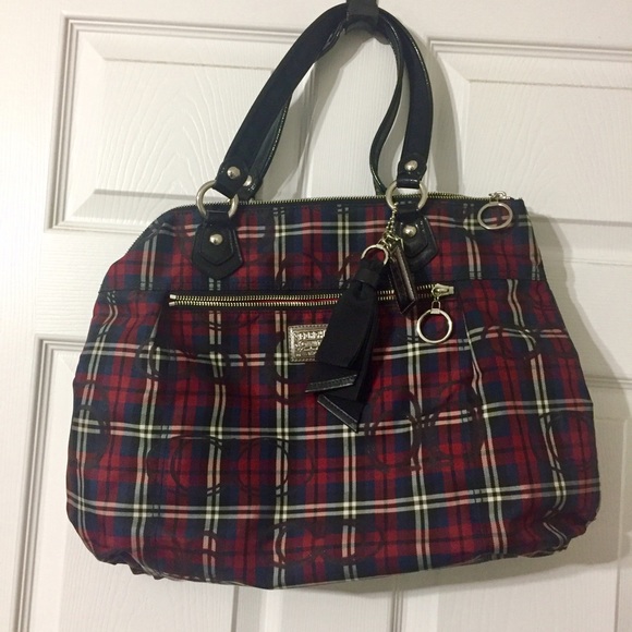 Coach Poppy Plaid Tote